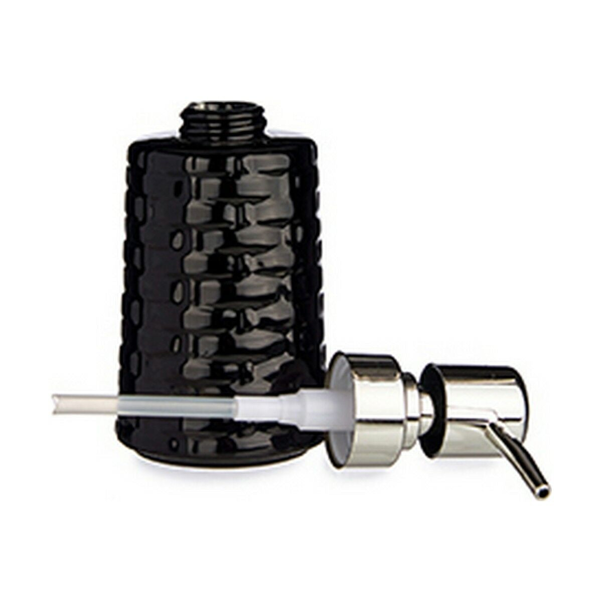 Soap Dispenser With Relief Ceramic Silver